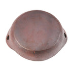 Servierschale aus brauner Terrakotta mit Griffen und Craquelé-Finish