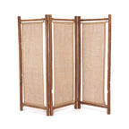 Raumteiler aus recyceltem Teak und Naturjute
