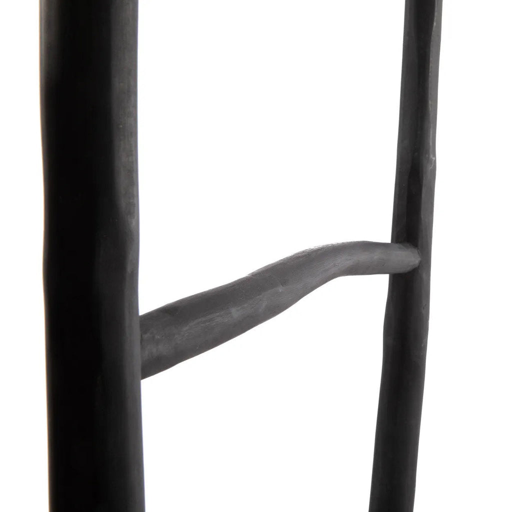 Dekoleiter aus Teakholz in Schwarz 165 cm für Handtücher