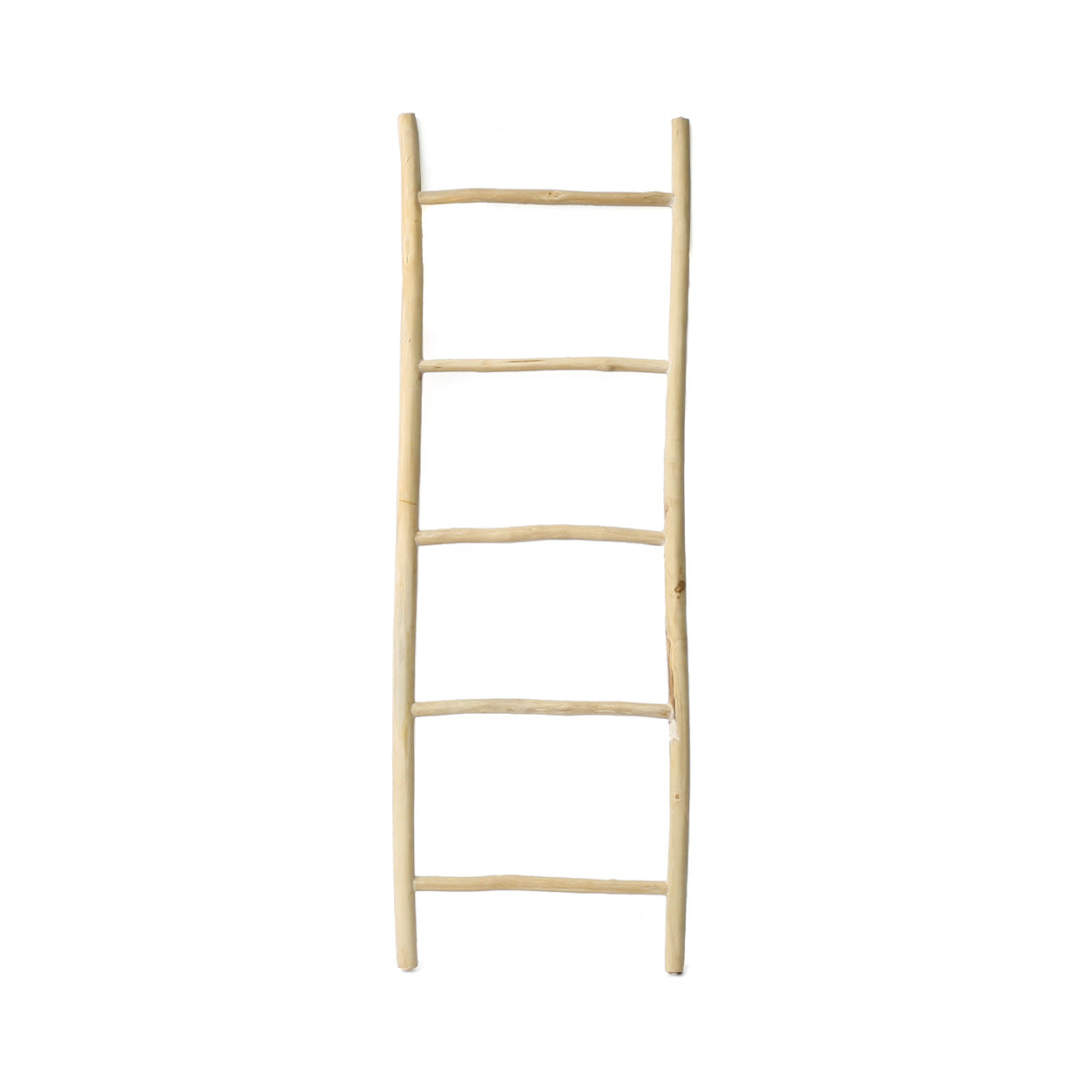 Deko-Leiter aus Naturteak – asymmetrische Struktur – H165 cm