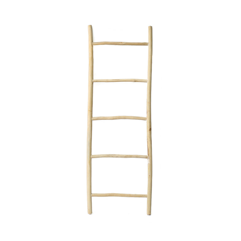Deko-Leiter aus Naturteak – asymmetrische Struktur – H165 cm