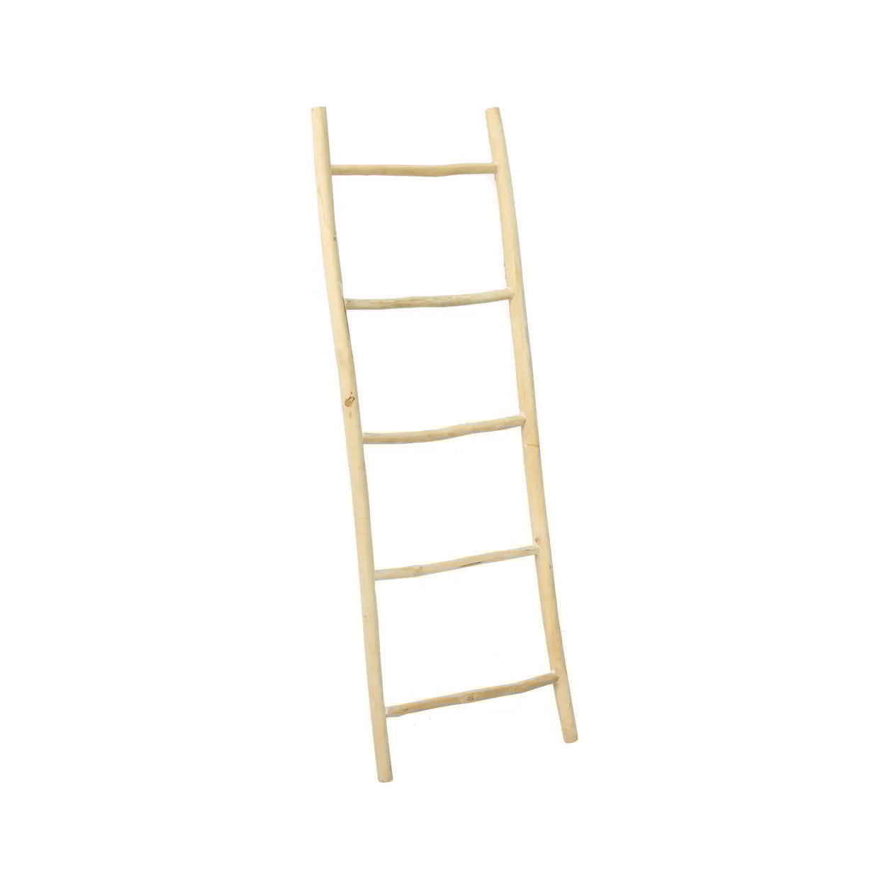 Deko-Leiter aus Naturteak – asymmetrische Struktur – H165 cm