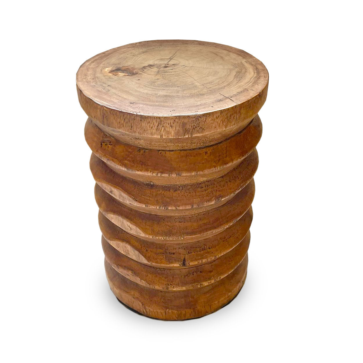 Hocker aus massivem Suar-Holz Natur 45 cm