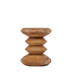 Hocker aus massivem Teakholz in Sanduhrform Natur – H 45 cm