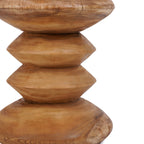 Hocker aus massivem Teakholz in Sanduhrform Natur – H 45 cm