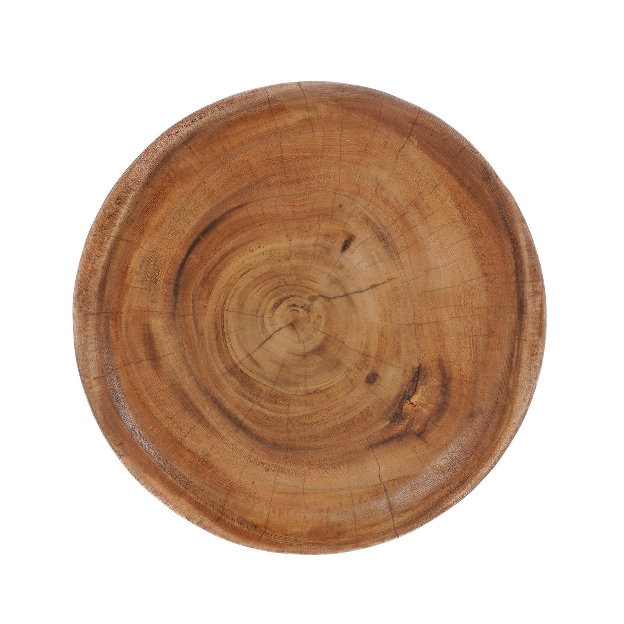 Hocker aus massivem Teakholz in Sanduhrform Natur – H 45 cm