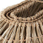 Hängeleuchte mit Fransen aus Naturfasern in Strohbeige – 140x60 cm