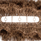 Hängeleuchte mit Fransen aus Naturfasern in Strohbeige – 140x60 cm
