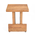 Tabouret bloc en teck massif ajouré - 40x40 cm