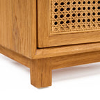 Nachttisch aus Teak und Rattan Natur mit 2 Schubladen – 51x48 cm