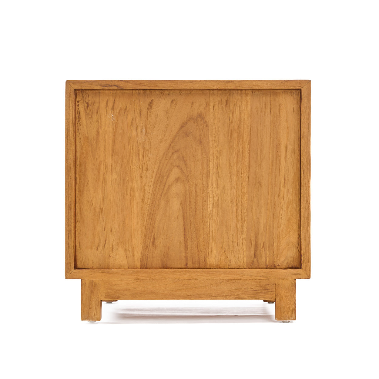 Nachttisch aus Teak und Rattan Natur mit 2 Schubladen – 51x48 cm