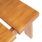 Chaise en teck massif finition naturelle avec dossier sculptural