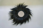 Miroir rond en herbe de Rayung noire 70 cm mural