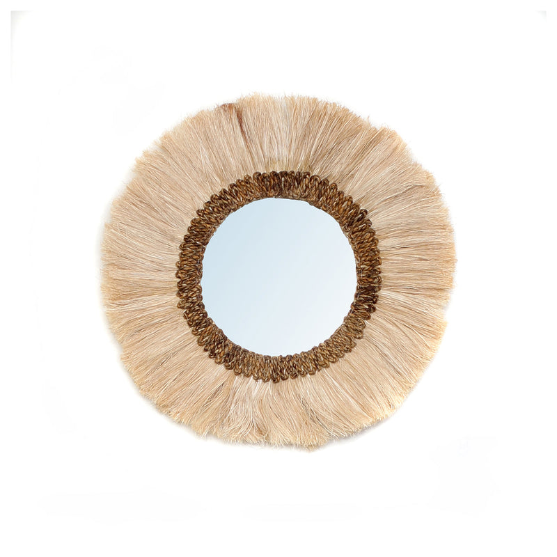 Runder Wandspiegel aus Naturgras 60 cm