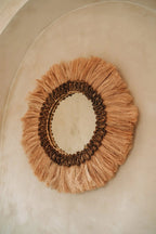 Runder Wandspiegel aus Naturgras 60 cm