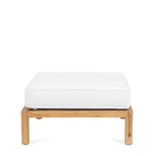 Quadratischer modularer Pouf aus recyceltem Teak Natur-Weiß 80x80