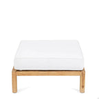 Quadratischer modularer Pouf aus recyceltem Teak Natur-Weiß 80x80