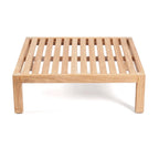 Quadratischer modularer Pouf aus recyceltem Teak Natur-Weiß 80x80