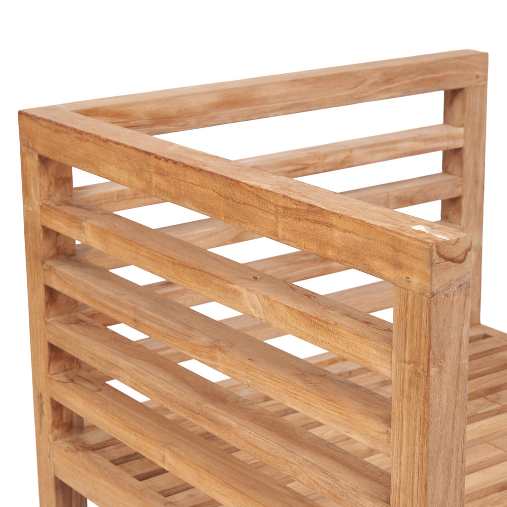 Modularer Ecksessel aus recyceltem Teak Natur 80x80
