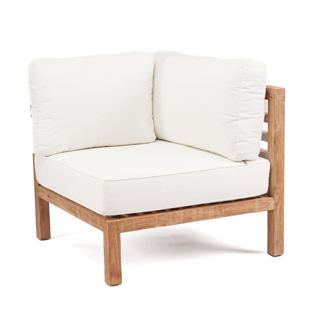 Modularer Ecksessel aus recyceltem Teak Natur 80x80