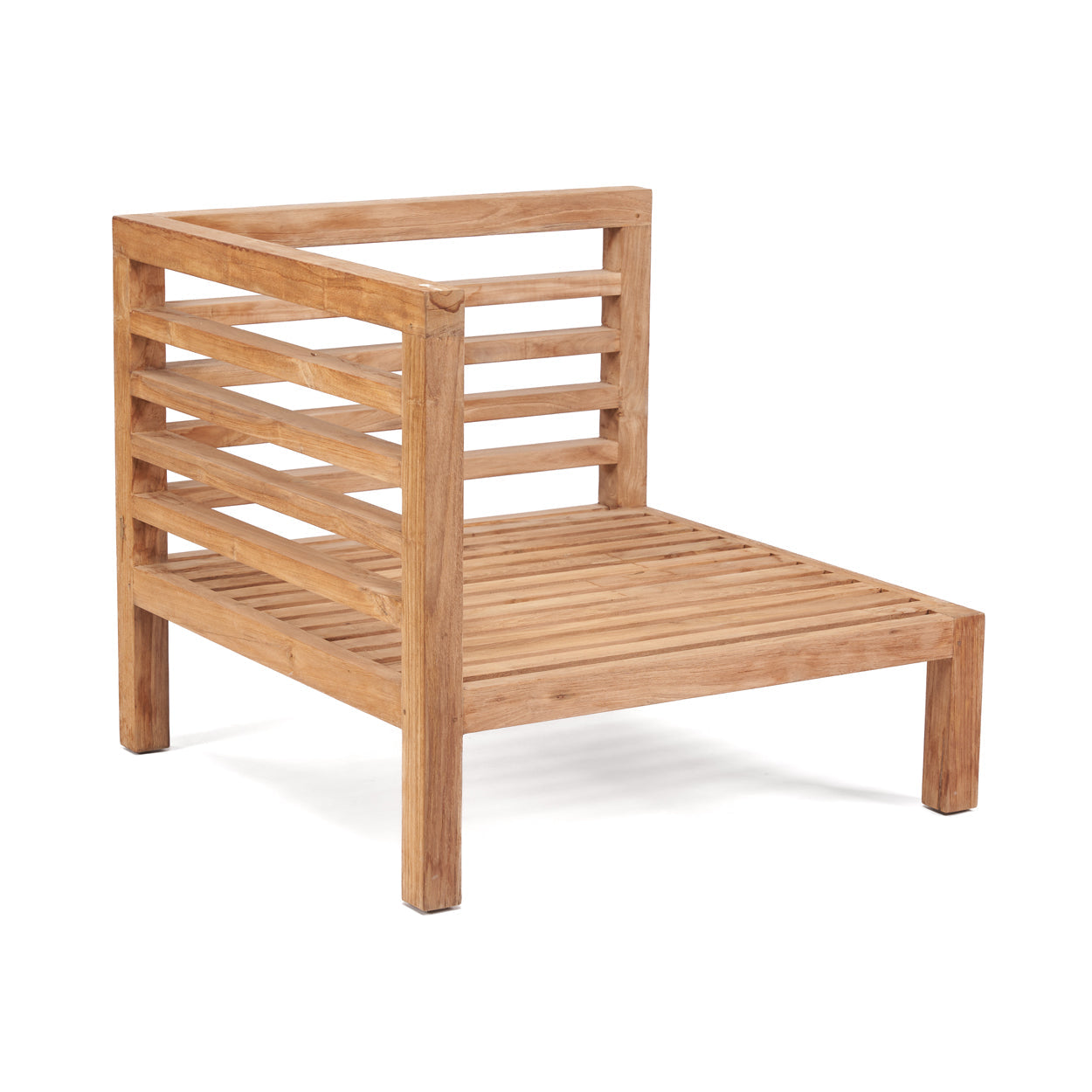 Modularer Ecksessel aus recyceltem Teak Natur 80x80