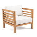Modularer Sessel aus recyceltem Teak in Weiß-Natur 80x80 cm