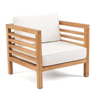 Modularer Sessel aus recyceltem Teak in Weiß-Natur 80x80 cm