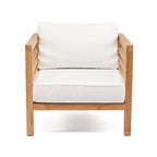 Modularer Sessel aus recyceltem Teak in Weiß-Natur 80x80 cm