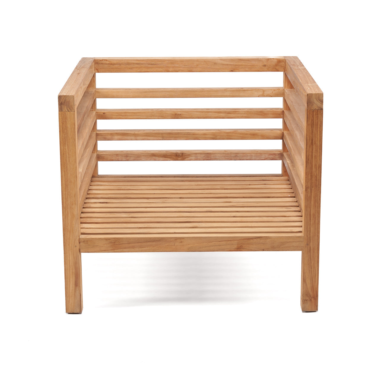 Modularer Sessel aus recyceltem Teak in Weiß-Natur 80x80 cm