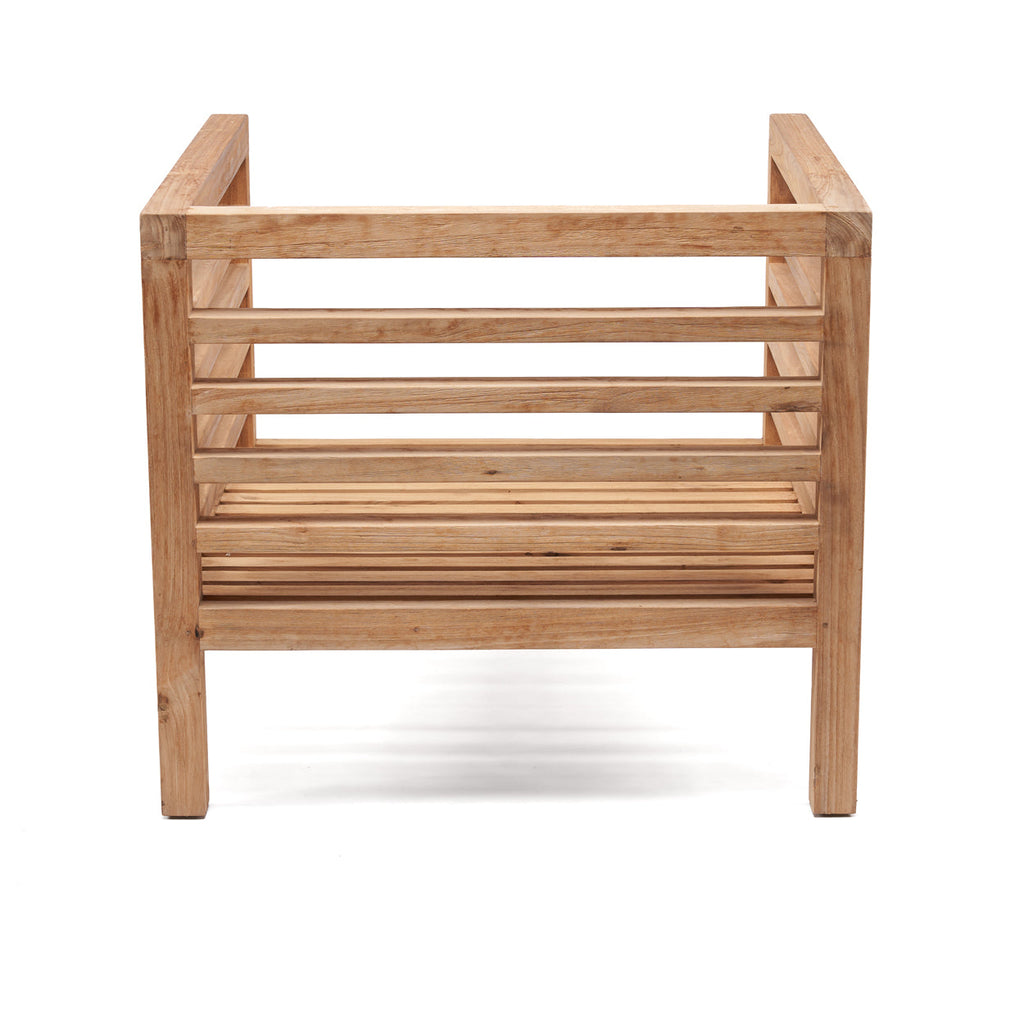 Modularer Sessel aus recyceltem Teak in Weiß-Natur 80x80 cm