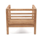 Modularer Sessel aus recyceltem Teak in Weiß-Natur 80x80 cm