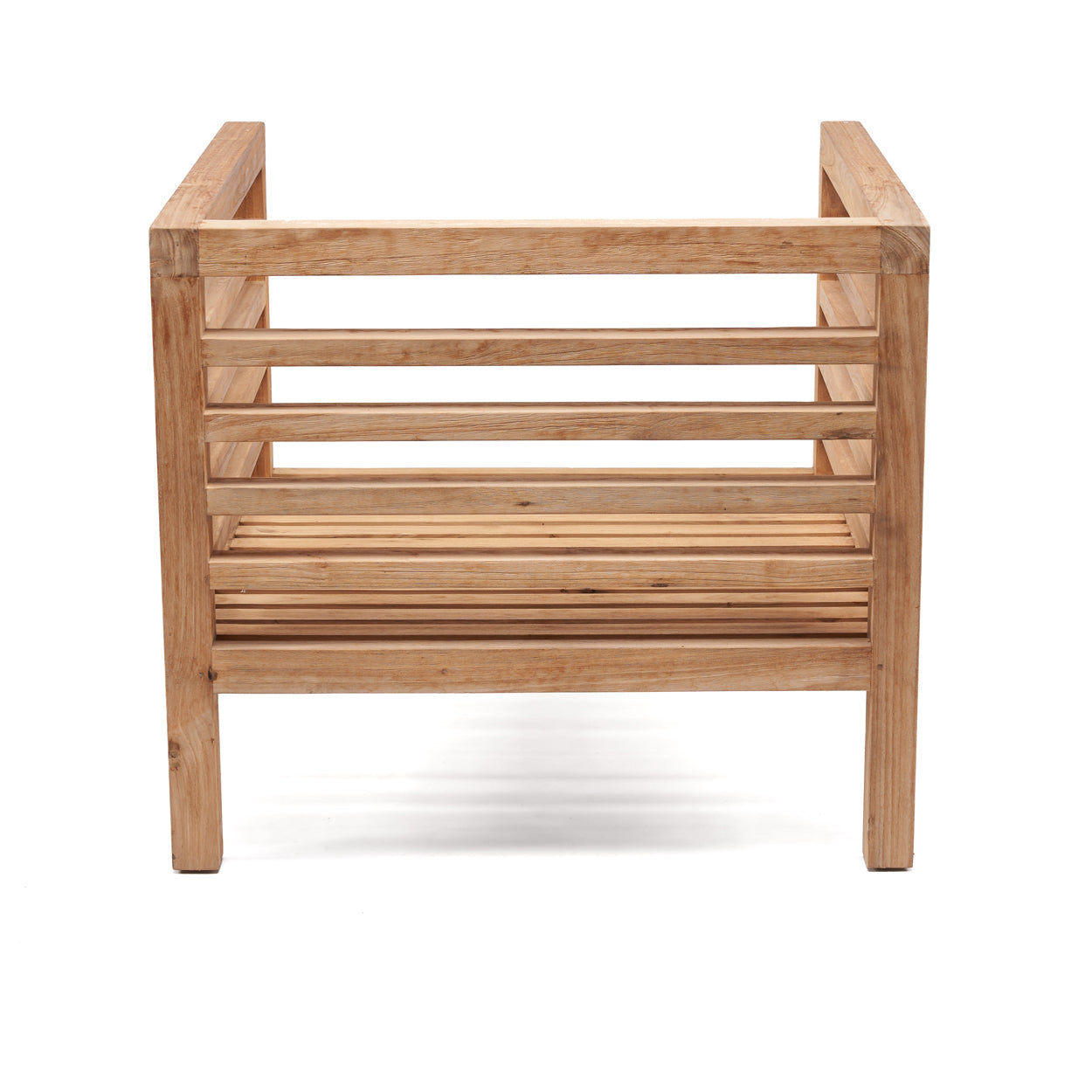 Modularer Sessel aus recyceltem Teak in Weiß-Natur 80x80 cm