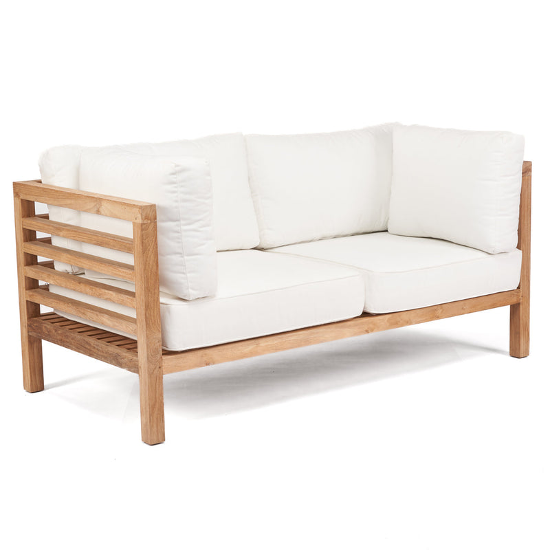 Modulares 2-Sitzer-Sofa aus recyceltem Teak Natur 160 cm