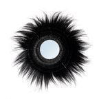 Runder Spiegel aus schwarzem Trockengras 90 cm
