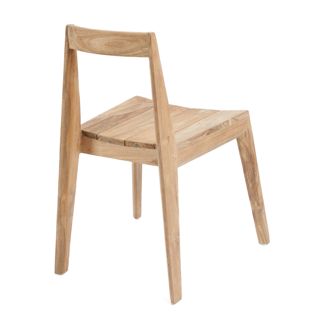 Esszimmerstuhl aus recyceltem Teak Natur für innen und außen