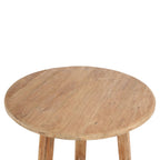 Runder Bartisch aus wiederverwertetem Teakholz für innen und außen – 105x90 cm
