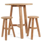 Runder Bartisch aus wiederverwertetem Teakholz für innen und außen – 105x90 cm