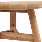 Runder Couchtisch aus recyceltem Teakholz Natur – Ø80 cm