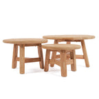 Runder Couchtisch aus recyceltem Teakholz Natur – Ø80 cm