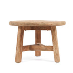 Runder Couchtisch aus recyceltem Teakholz Natur fürs Wohnzimmer – Ø60 cm