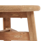 Runder Couchtisch aus recyceltem Teakholz Natur fürs Wohnzimmer – Ø60 cm