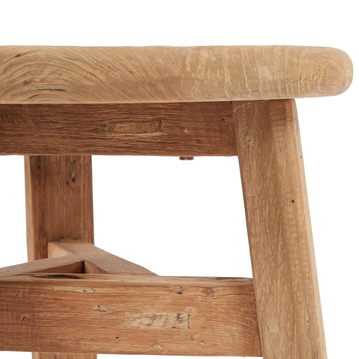 Runder Couchtisch aus recyceltem Teakholz Natur fürs Wohnzimmer – Ø60 cm
