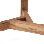 Runder Couchtisch aus recyceltem Teakholz Natur fürs Wohnzimmer – Ø60 cm