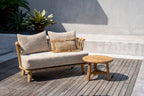 Runder Couchtisch aus recyceltem Teakholz Natur fürs Wohnzimmer – Ø60 cm