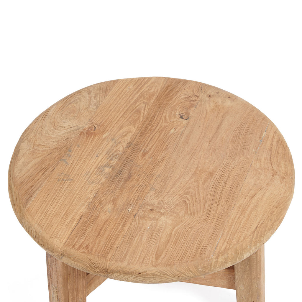 Runder Couchtisch aus recyceltem Teakholz Natur – Ø50 cm