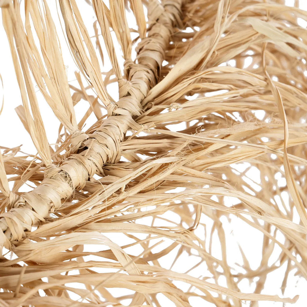 Hängeleuchte aus geflochtenem Gras in Glockenform mit Fransen – Ø60 cm