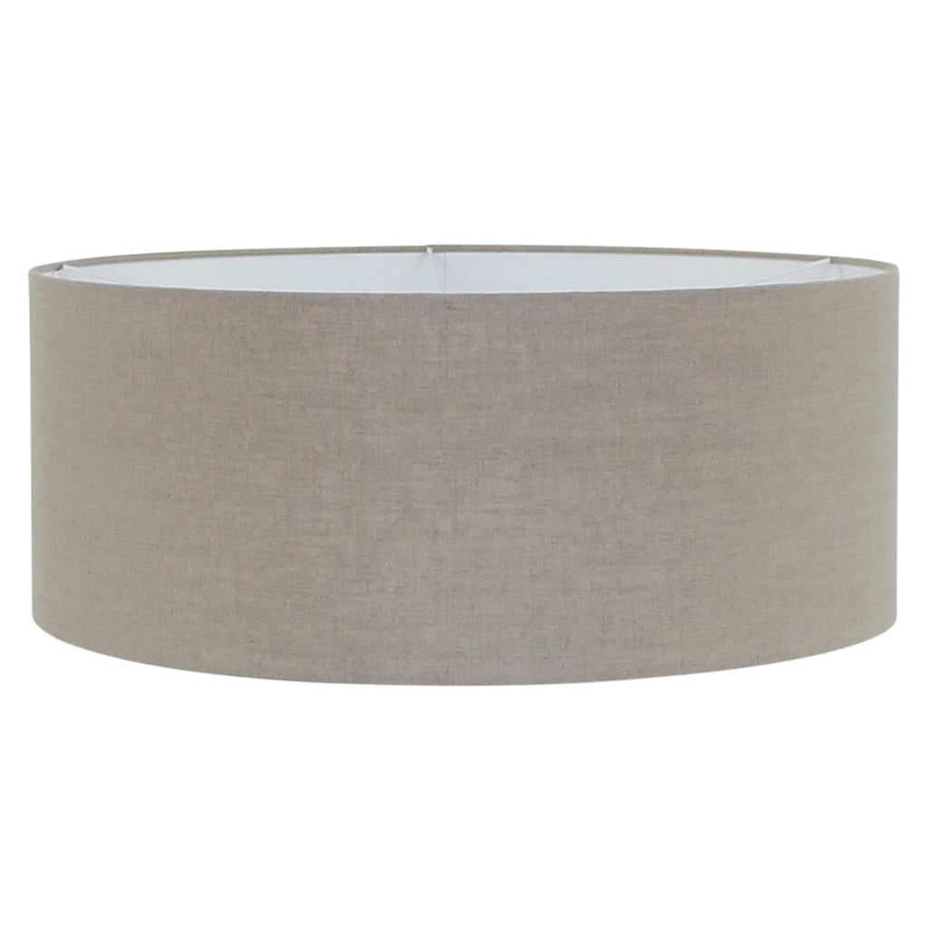 Zylindrischer Lampenschirm aus Leinen in Beige-Grau für E27 – Ø50 cm