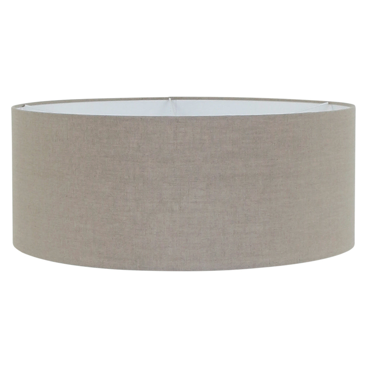 Zylindrischer Lampenschirm aus Leinen in Beige-Grau für E27 – Ø50 cm