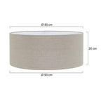 Zylindrischer Lampenschirm aus Leinen in Beige-Grau für E27 – Ø50 cm