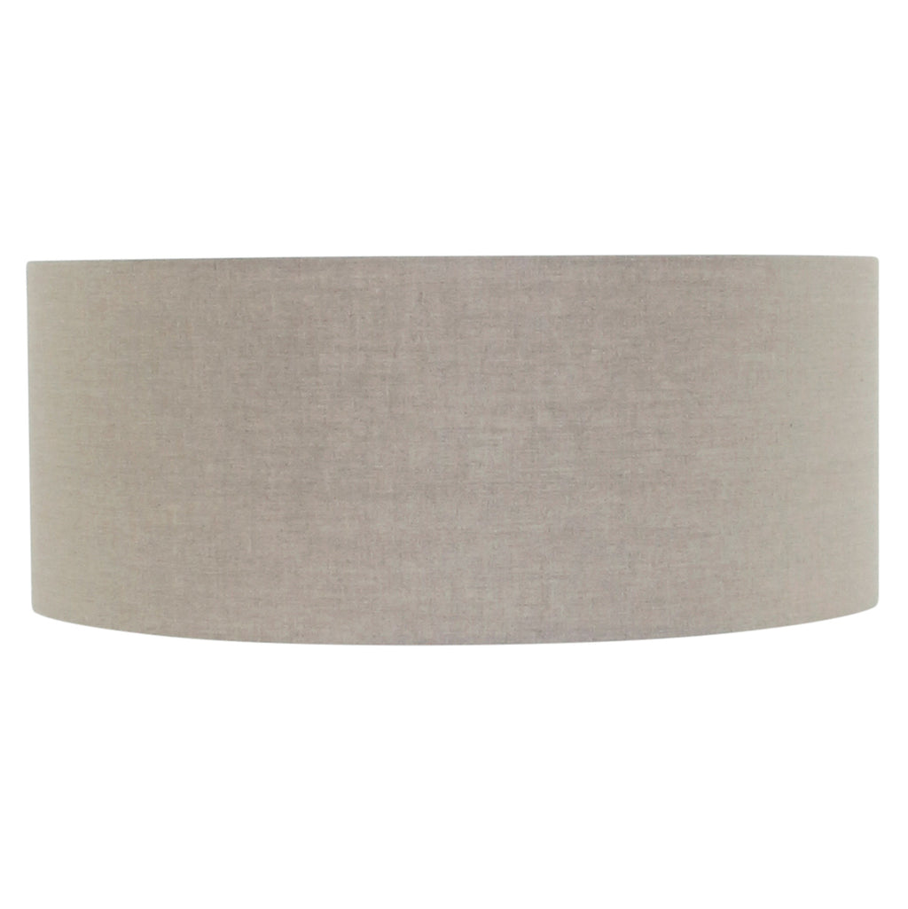 Zylindrischer Lampenschirm aus Leinen in Beige-Grau für E27 – Ø50 cm
